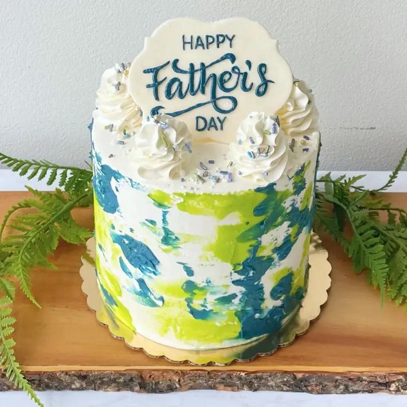 Watercolor Father's Day Cake