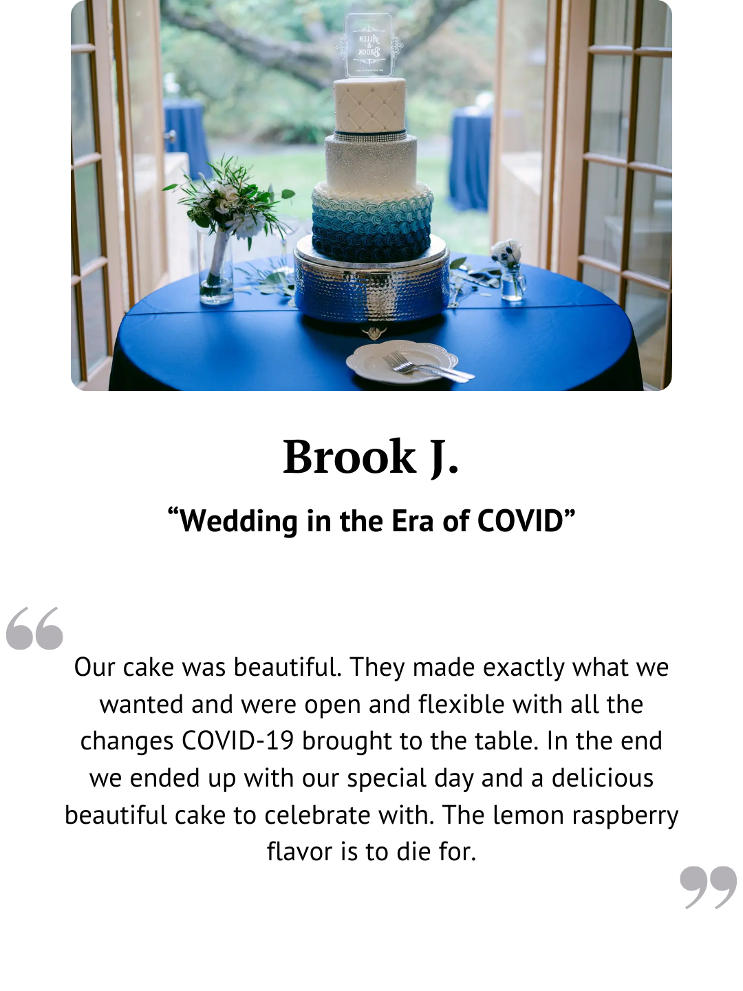 a blue and white cake bouquet indoors