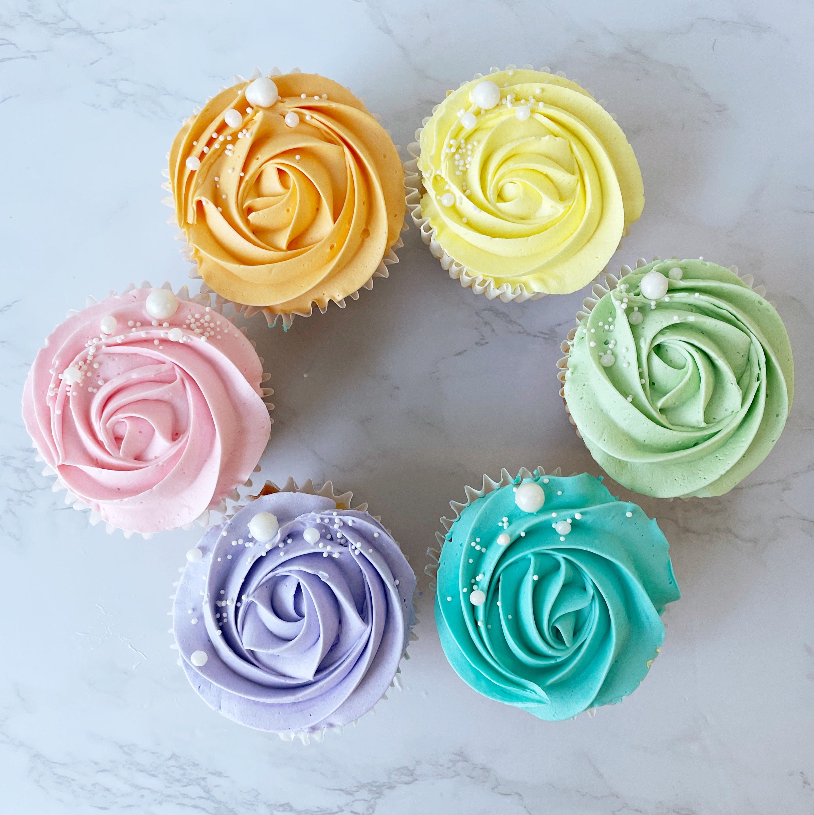 Pastel Rainbow Cupcakes (per dozen)