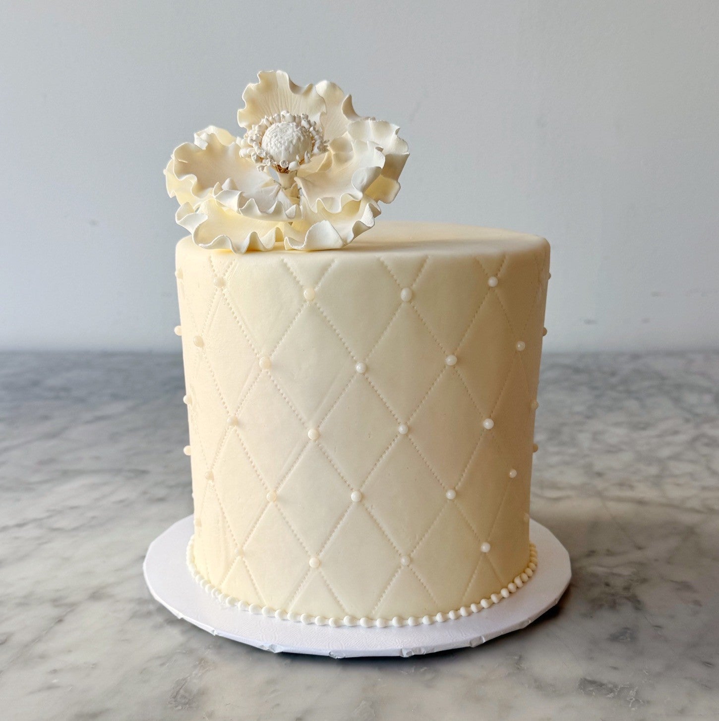 Quilted Floral Cake