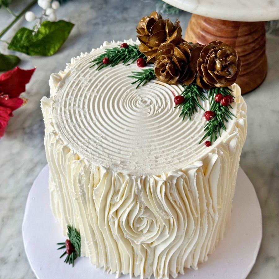 Frosted Evergreen Cake