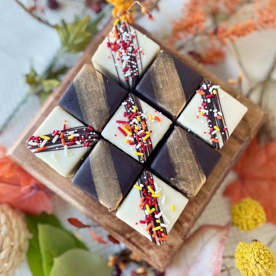Little Thanks Petit Fours — Chocolate Caramel & Maple (9-Pack) | Celebrity Cake Studio & Dragonfly Cakes | Tacoma Cakes