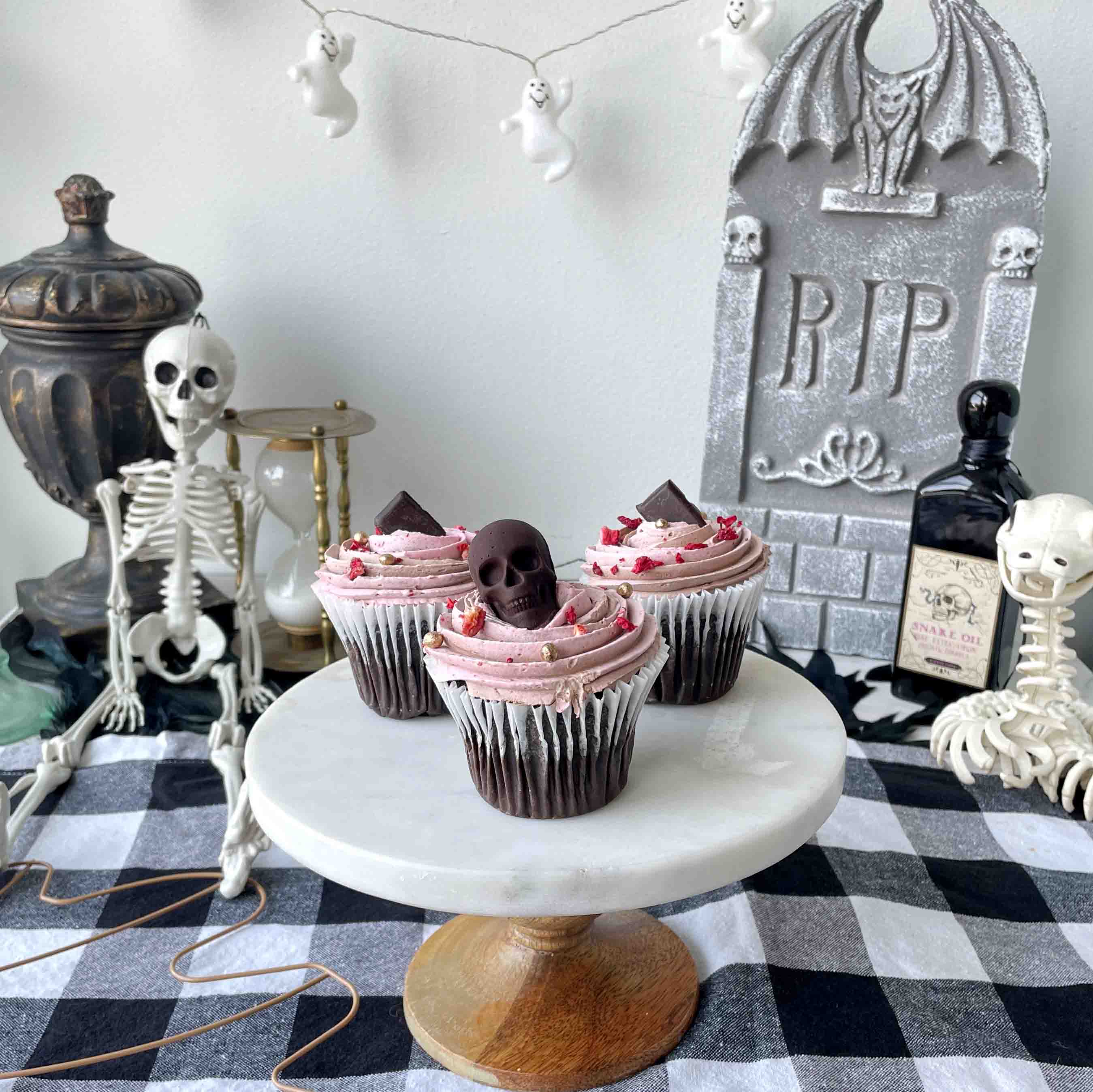 Berry Scary Skull Cupcakes (per dozen)