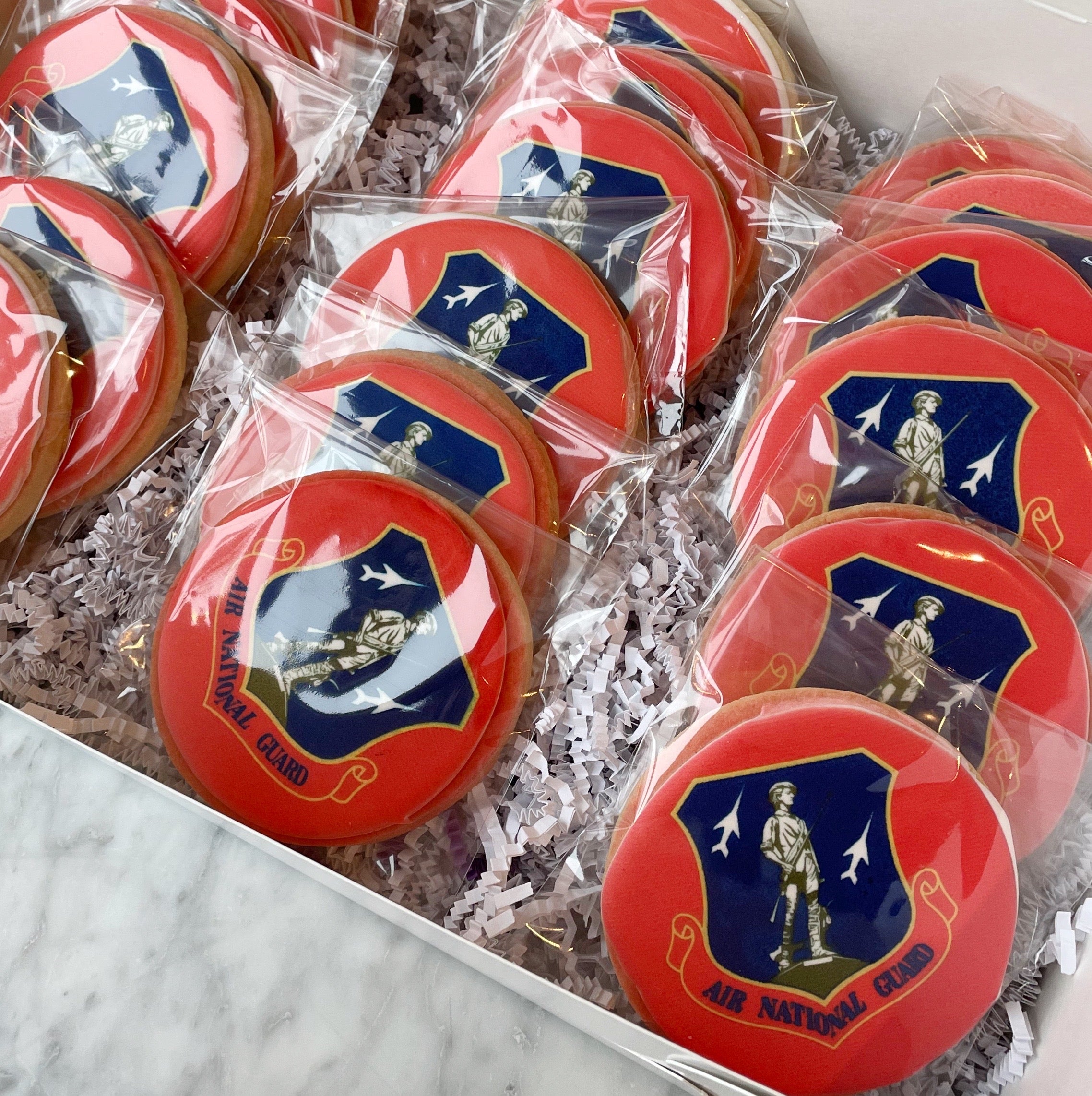 Cookies with Air Force emblem packaging