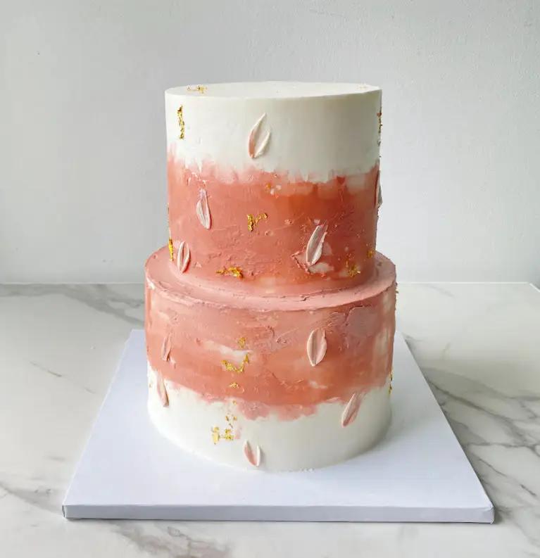Abstract Petals Wedding Cake
