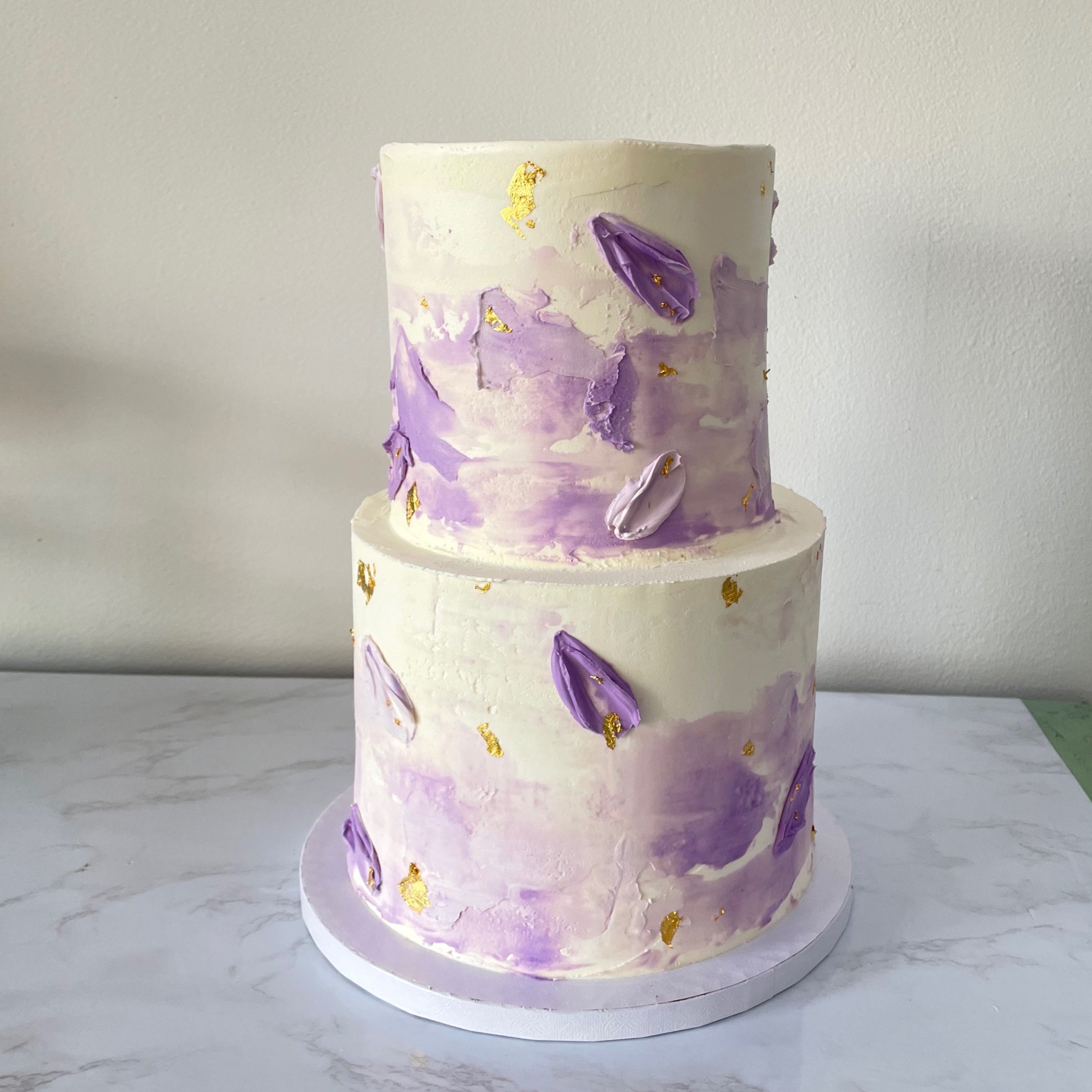 Abstract Petals Wedding Cake (Two-tier 6" & 8" Round)