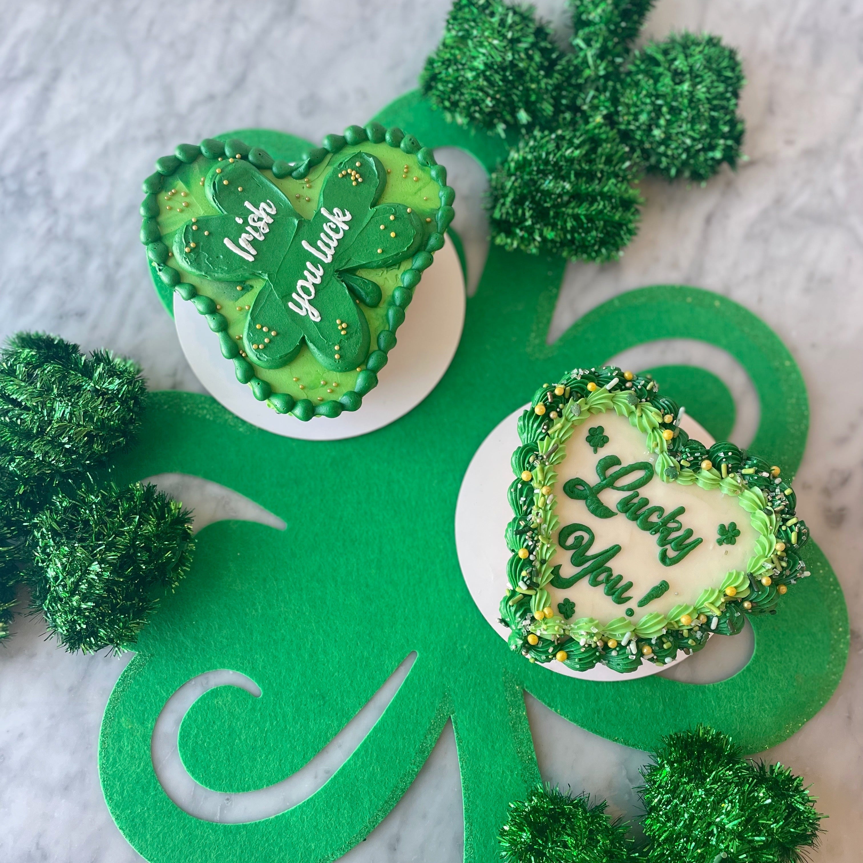 3 Clover Heart Cupcakes