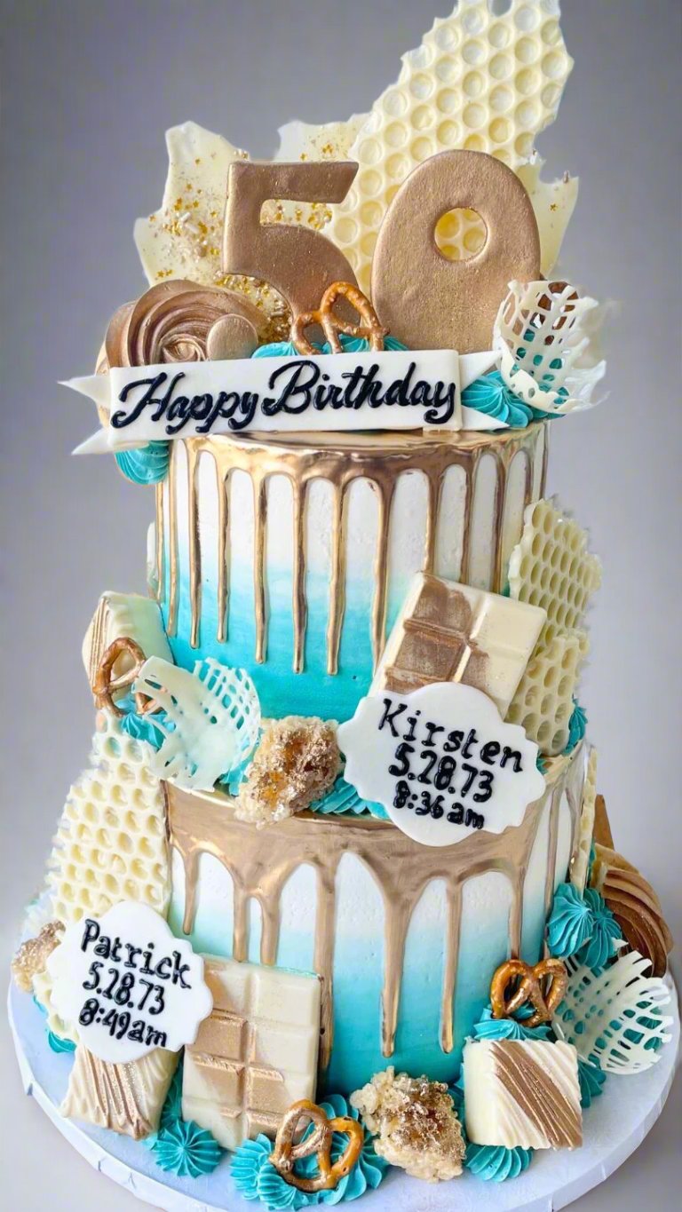 Custom 50th Birthday Cake | Celebrity Cake Studio