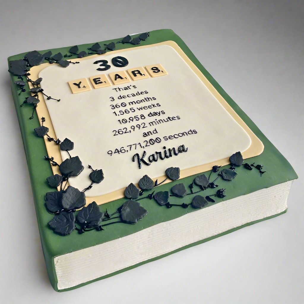 Custom Book Cake with buttercream leaves and vines | Celebrity Cake Studio