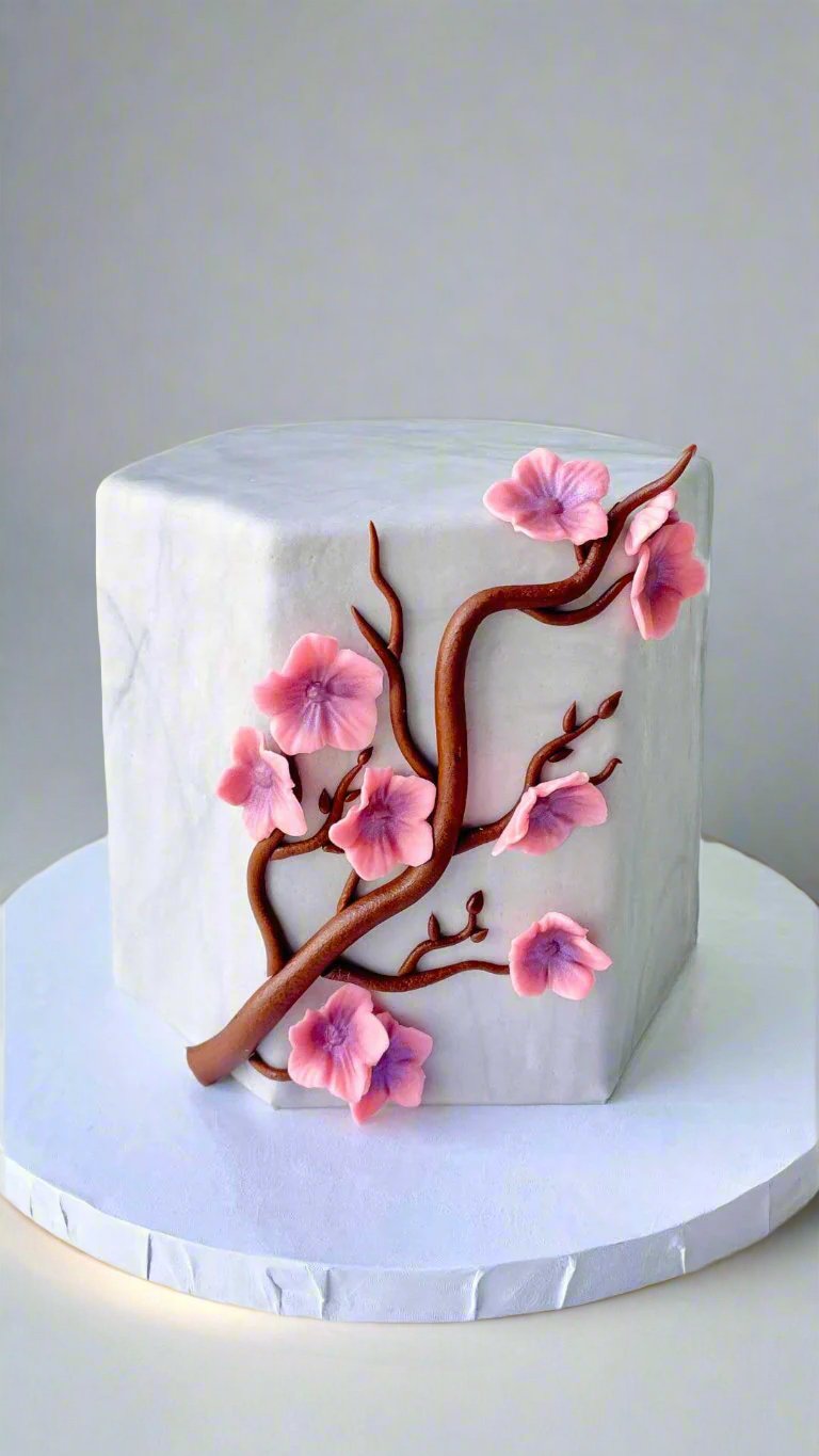 Custom Elegant Sakura Cake | Celebrity Cake Studio