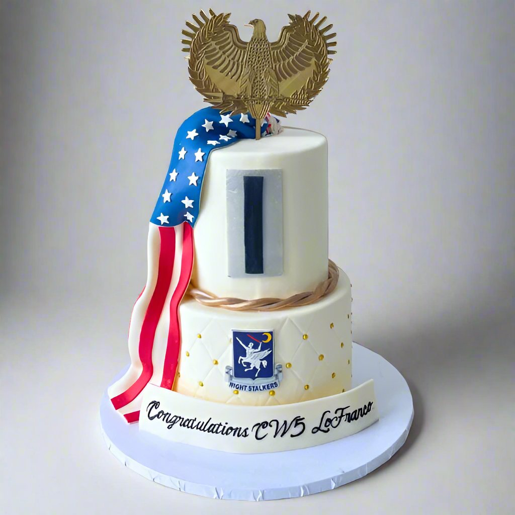 Custom Promotion Cake with fondant American Flag | Celebrity Cake Studio