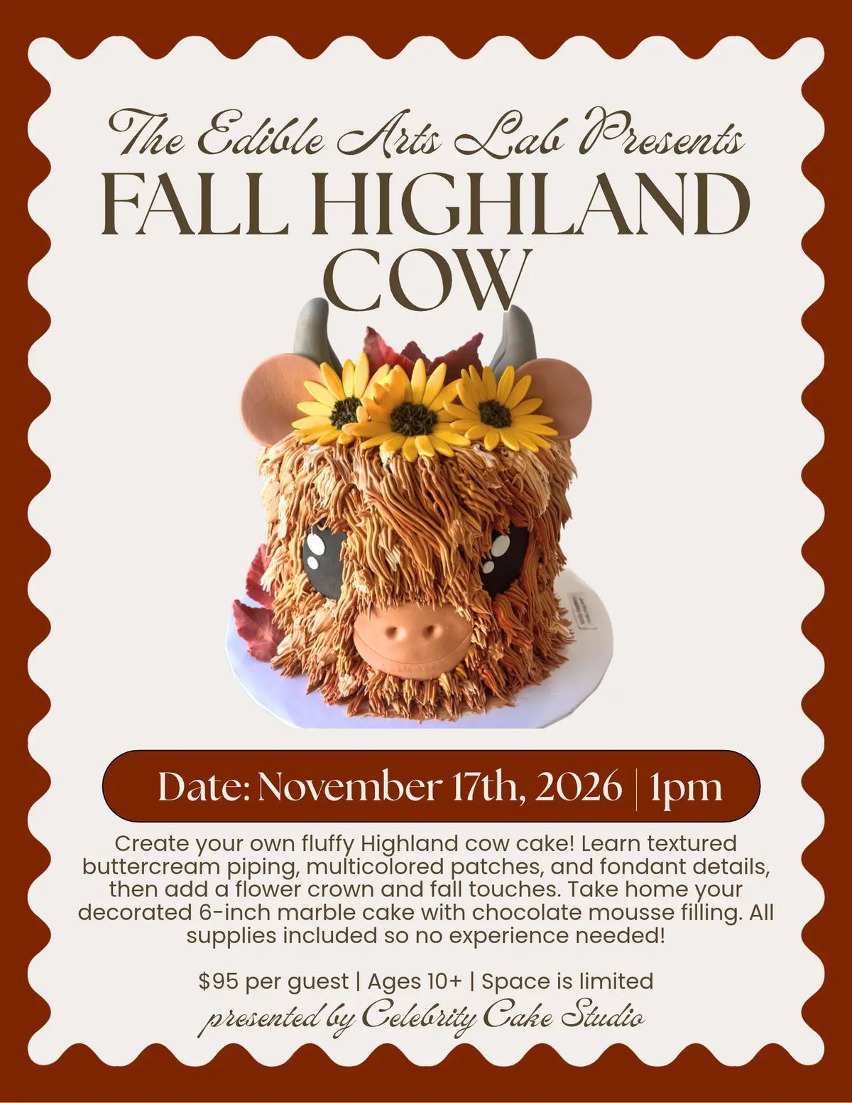 November 14th –  Fall Highland Cow | 1pm