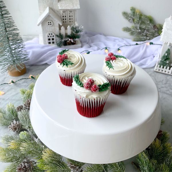 Mistletoe Cupcakes – Red Velvet Charm | Celebrity Cake Studio