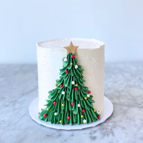 Xmas Tree Cake – Vanilla Raspberry Perfection | Celebrity Cake Studio