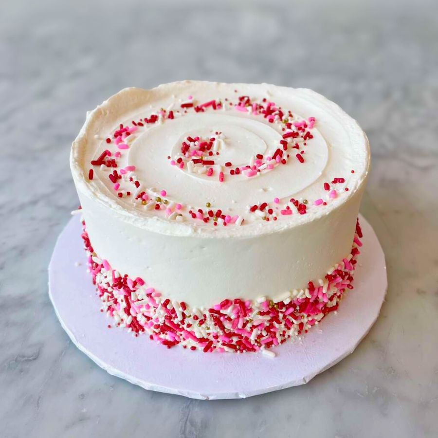 Raspberry Kiss Vanilla Cake (6" 2-Layered)