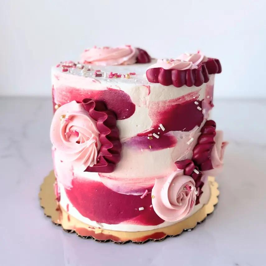 Buy Pretty in Pink Abstract Birthday Celebration Cake | Celebrity Cake Studio