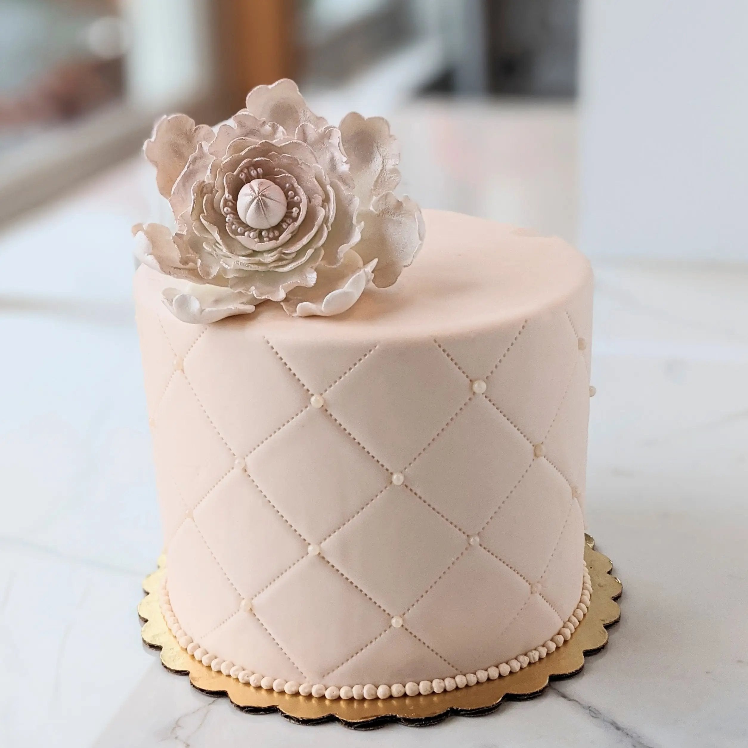 Quilted Floral Cake