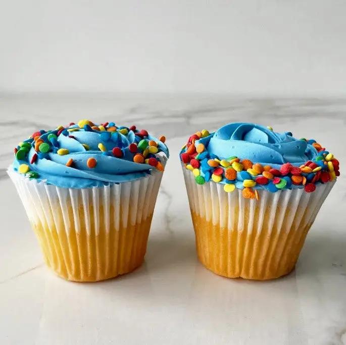Blue Drip Birthday Cupcakes (per dozen)