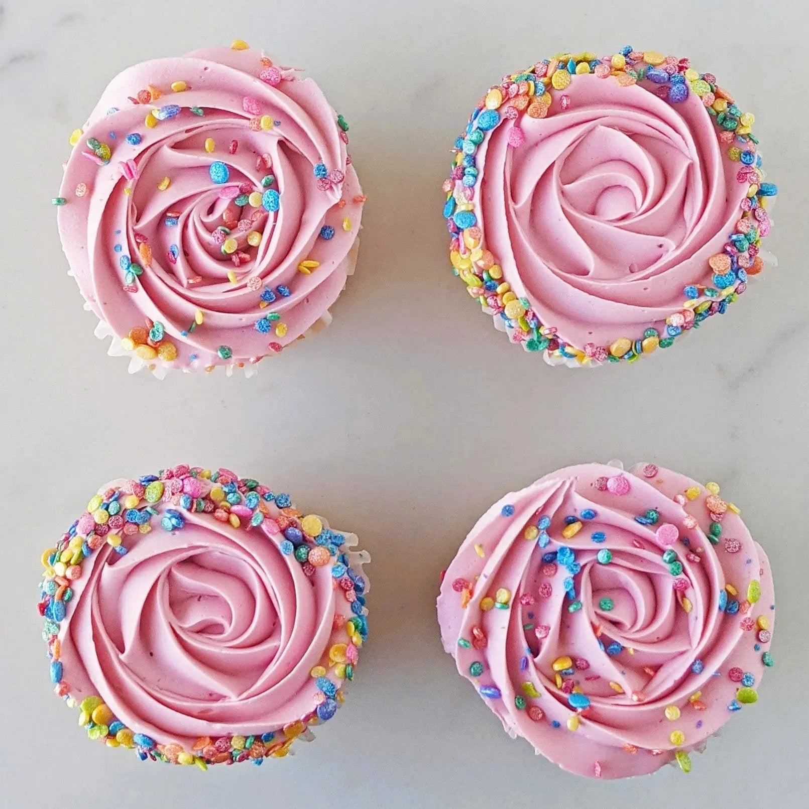 Pink Drip Birthday Cupcakes (per dozen)